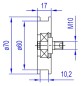 Preview: ZB Laufrolle Tuerblattaufhaengung S7/K7 Laufflaeche Durchmesser 60mm